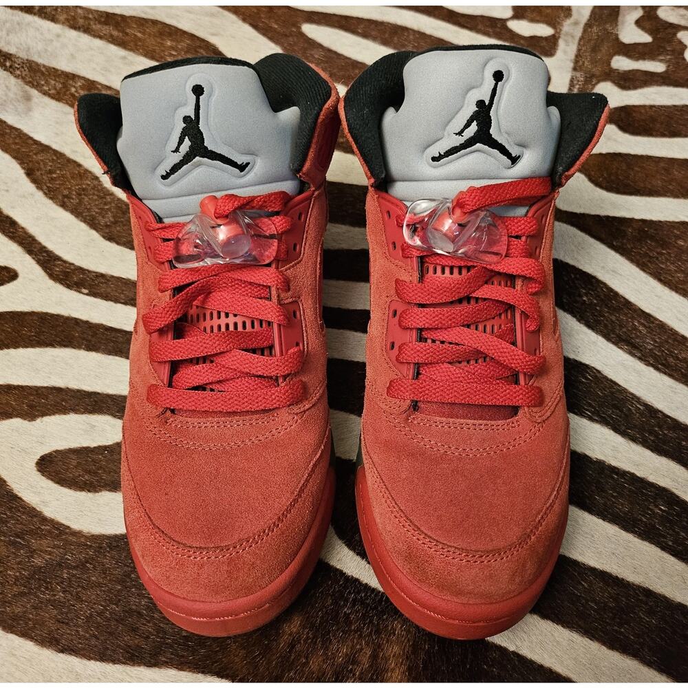 Nike Air Jordan 5 Retro Red Suede 2017 Youth Size 7Y - Picture 2 of 8